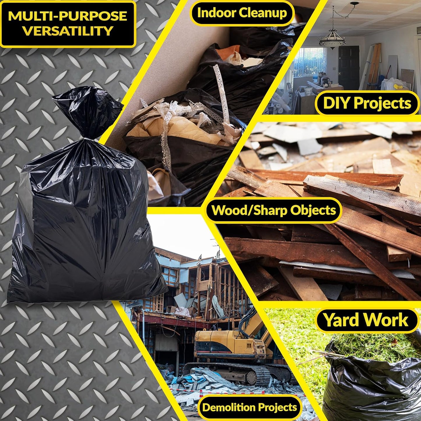 Contractor Trash Bags 55 Gallon Heavy Duty